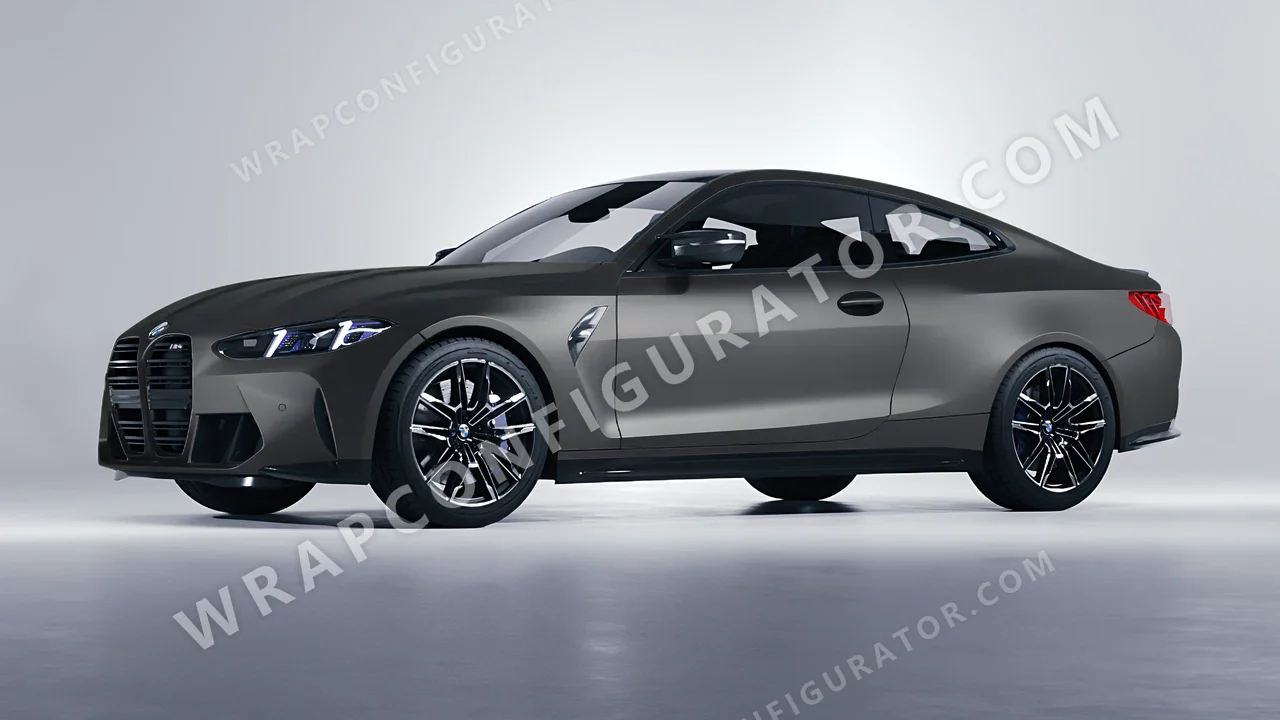Grey BMW M4 Coupe 2024 wrapped in ORACAL Dark Grey 970RA-073M