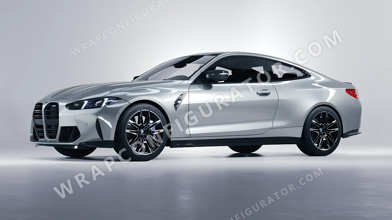 Grey BMW M4 Coupe 2024 wrapped in ORACAL Silver Grey 970RA-090G