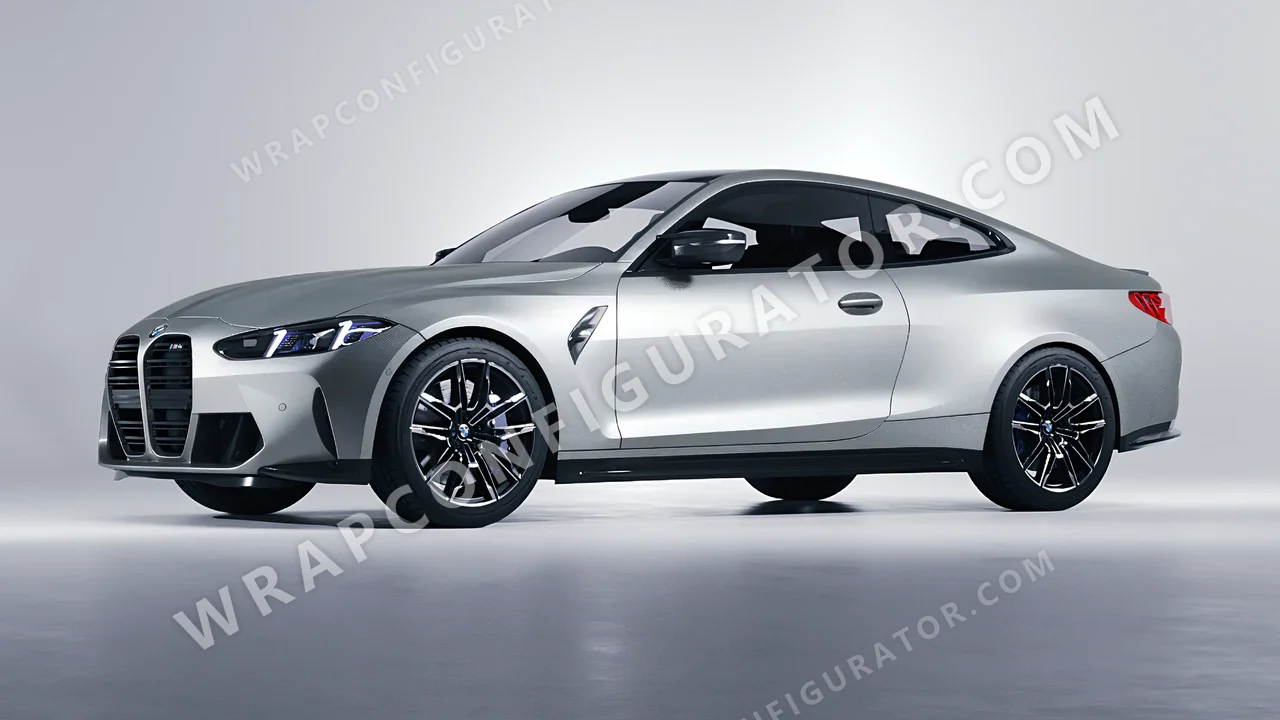Grey BMW M4 Coupe 2024 wrapped in ORACAL Silver Grey 970RA-090M