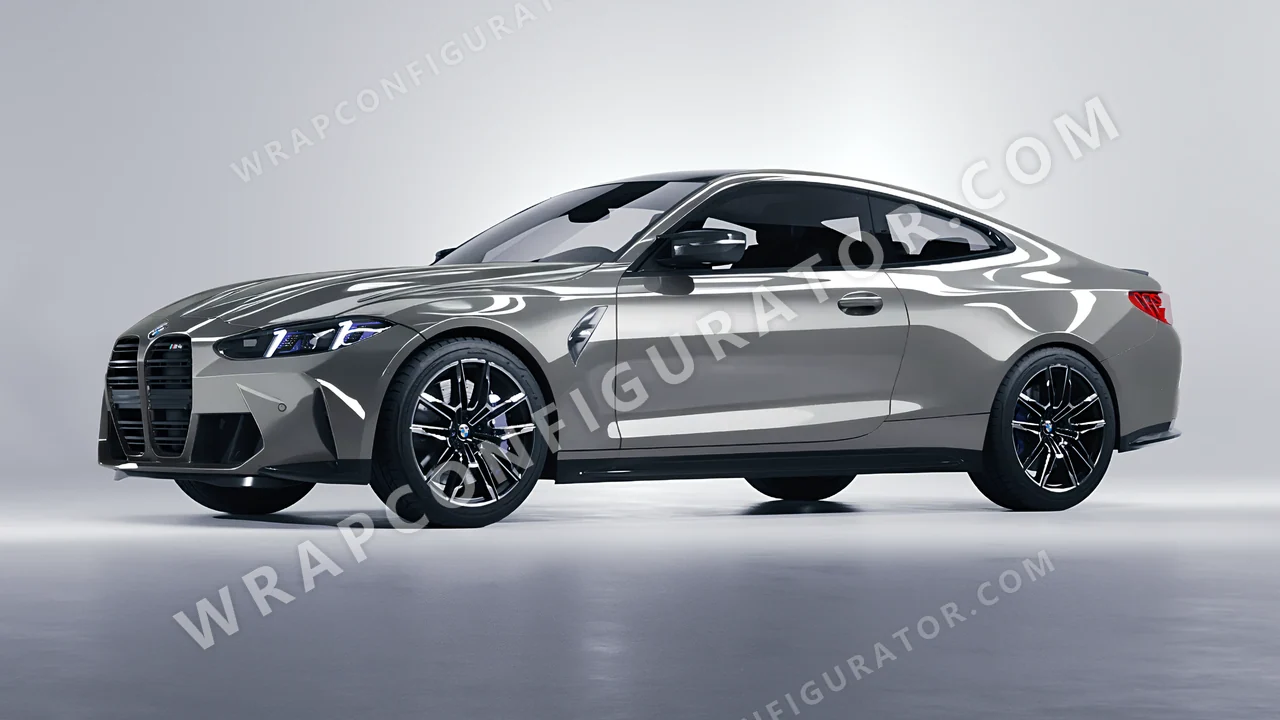 Grey BMW M4 Coupe 2024 wrapped in ORACAL Simple Grey 970RA-730G