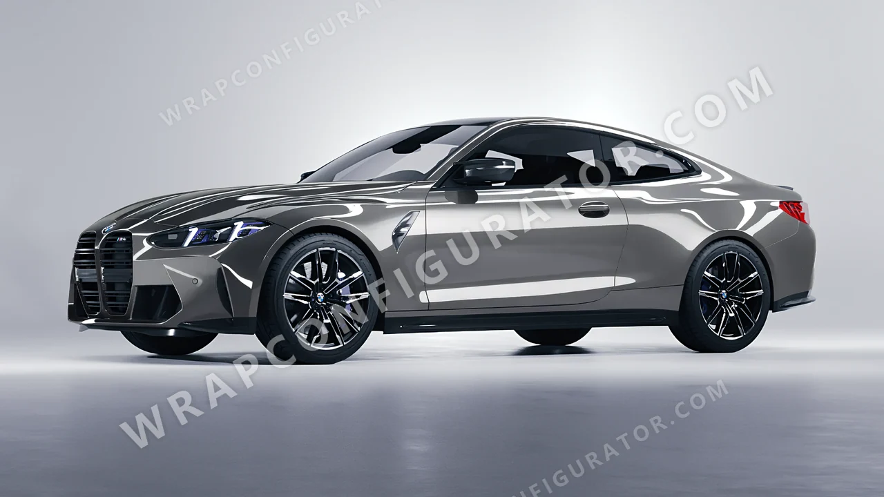 Grey BMW M4 Coupe 2024 wrapped in ORACAL Telegrey 970RA-076G