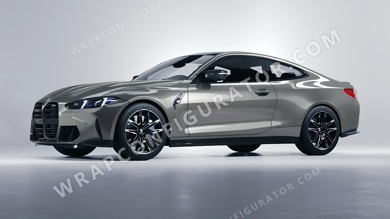 Grey BMW M4 Coupe 2024 wrapped in ORACAL Tin 970RA-933G