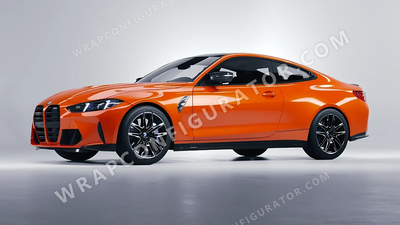 Orange BMW M4 Coupe 2024 wrapped in Avery Dennison Orange SW900-373-O