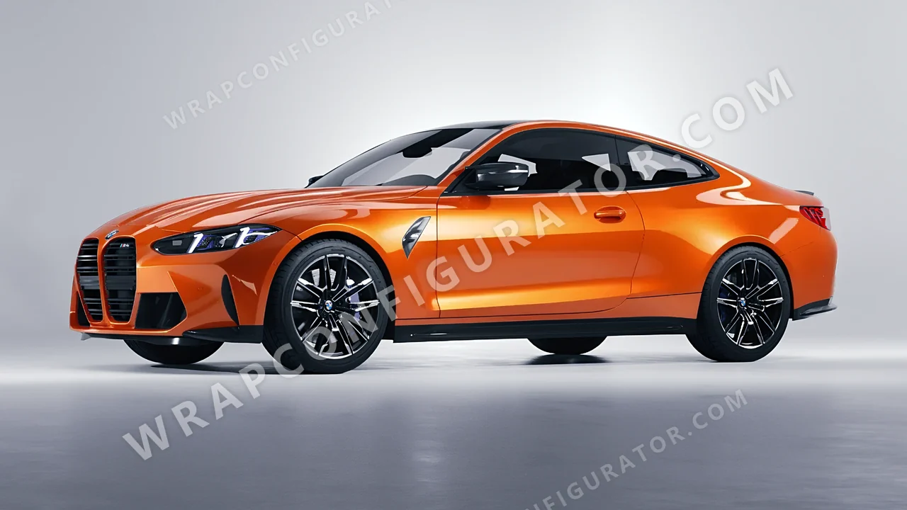Orange BMW M4 Coupe 2024 wrapped in Colourshield PPF by HyperPro Bright Orange HGM76-P