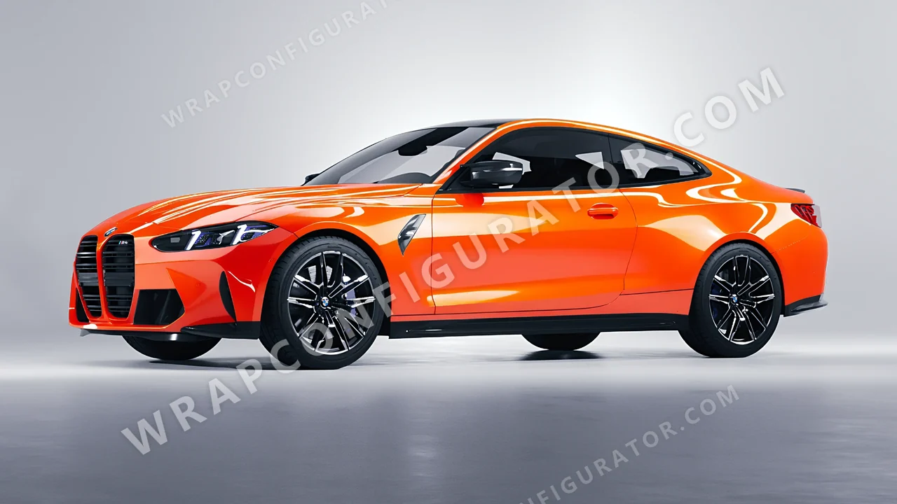 Orange BMW M4 Coupe 2024 wrapped in Inozetek Dynamic PPF Solar Flame DPPF713