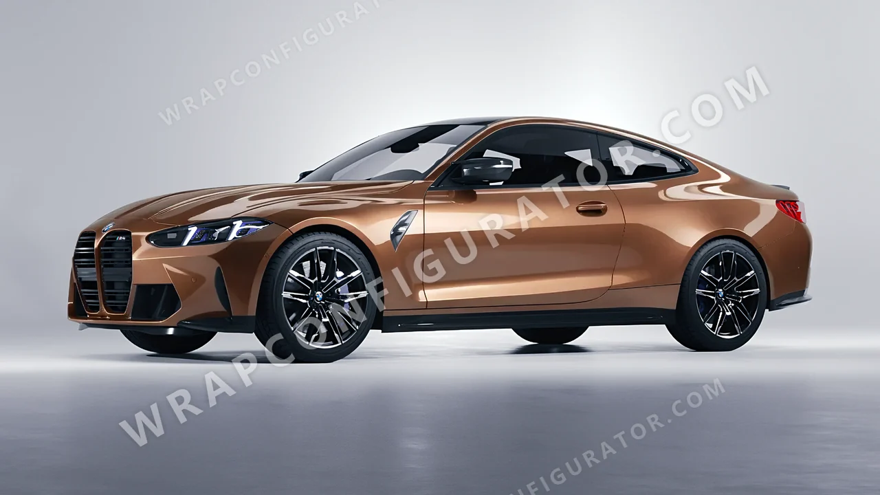 Orange BMW M4 Coupe 2024 wrapped in ORACAL Bronze Antique 970RA-921G
