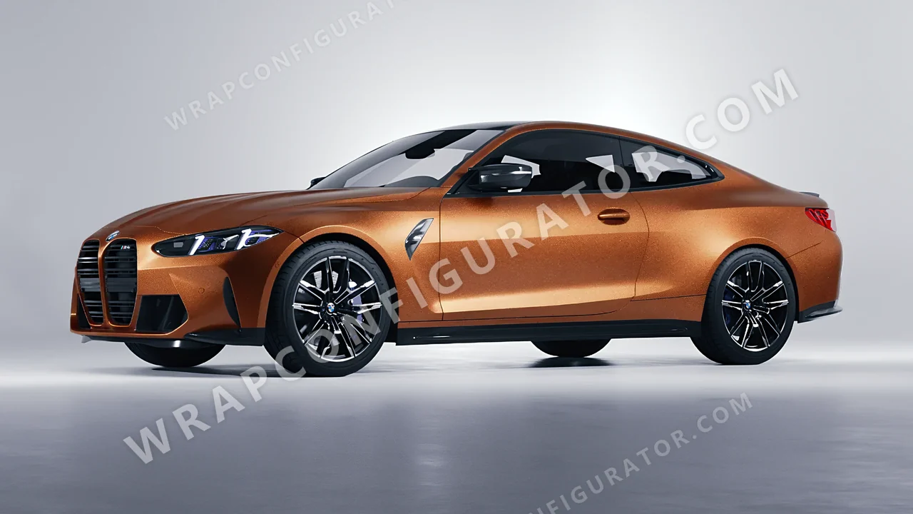 Orange BMW M4 Coupe 2024 wrapped in ORACAL Copper 970RA-092M