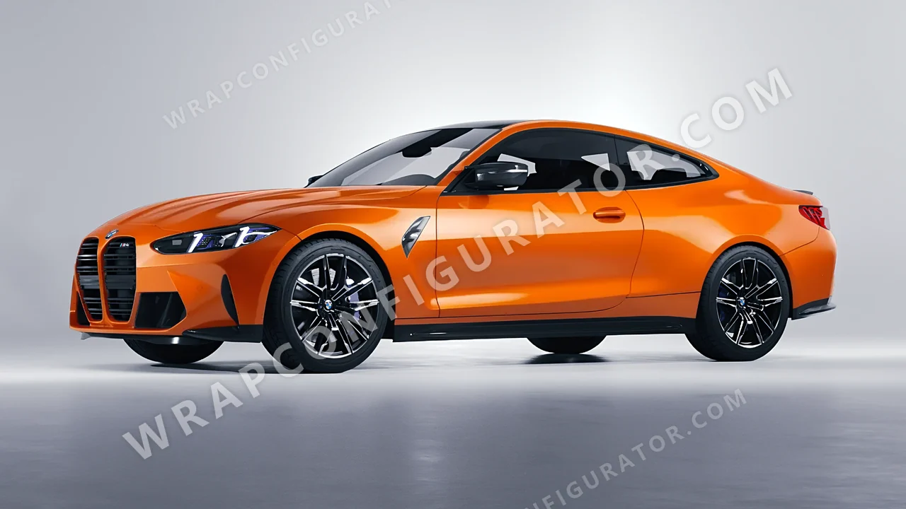 Orange BMW M4 Coupe 2024 wrapped in ORACAL Tangerine Dream 970RA-959G