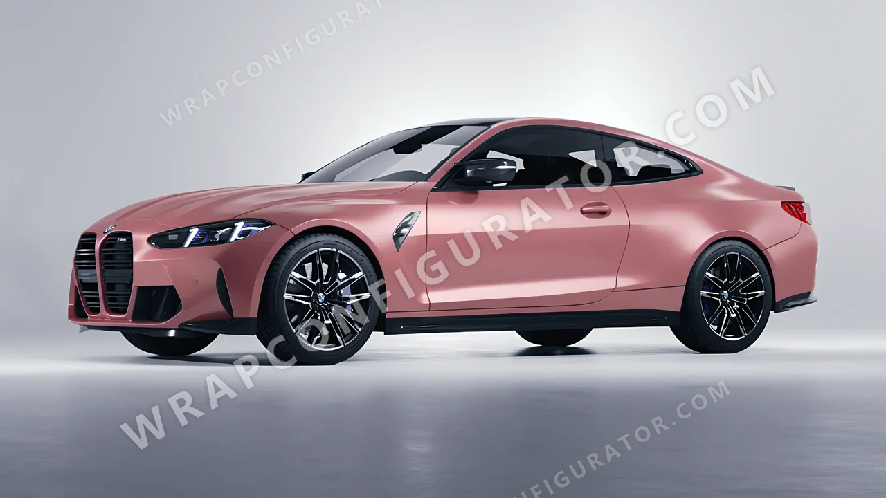 Pink BMW M4 Coupe 2024 wrapped in 3M Velvet Rose S23