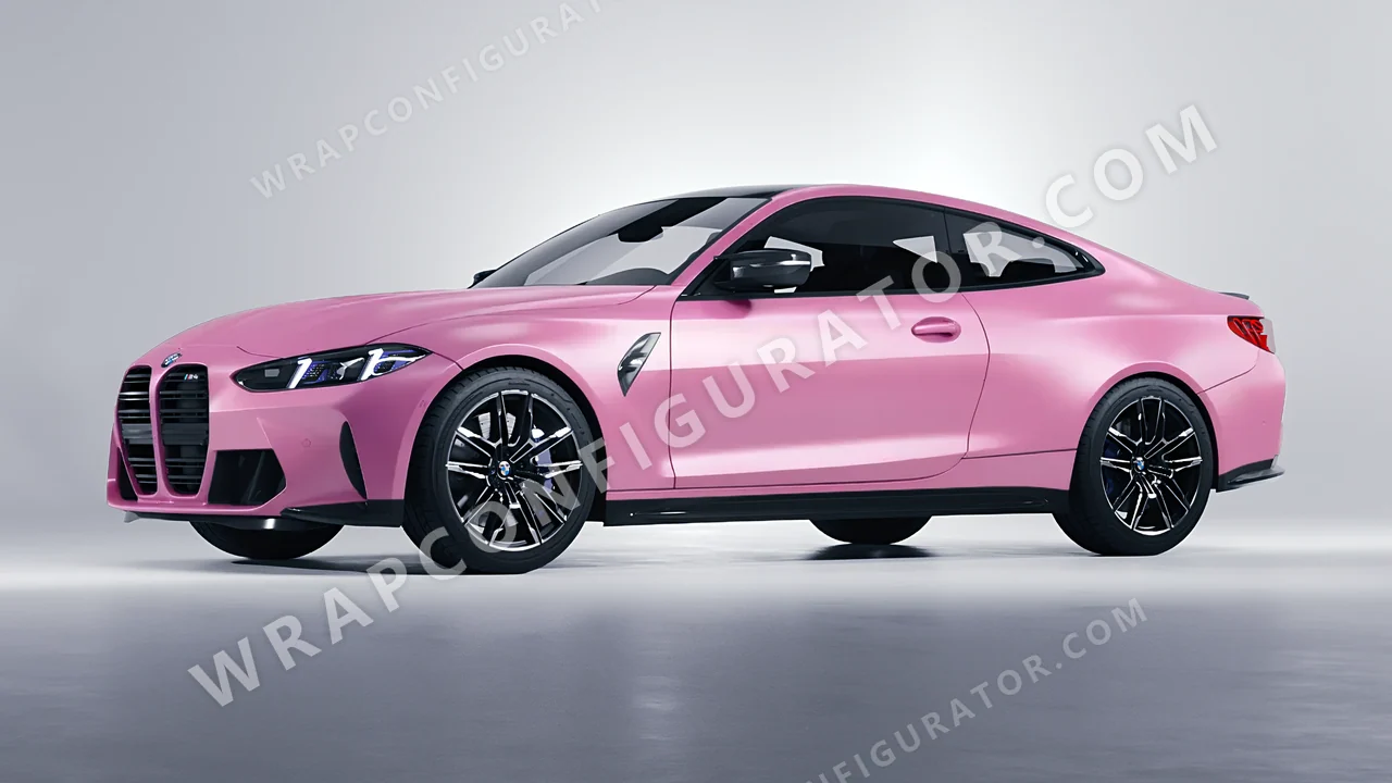 Pink BMW M4 Coupe 2024 wrapped in Avery Dennison Bubblegum Pink SW900-514-O