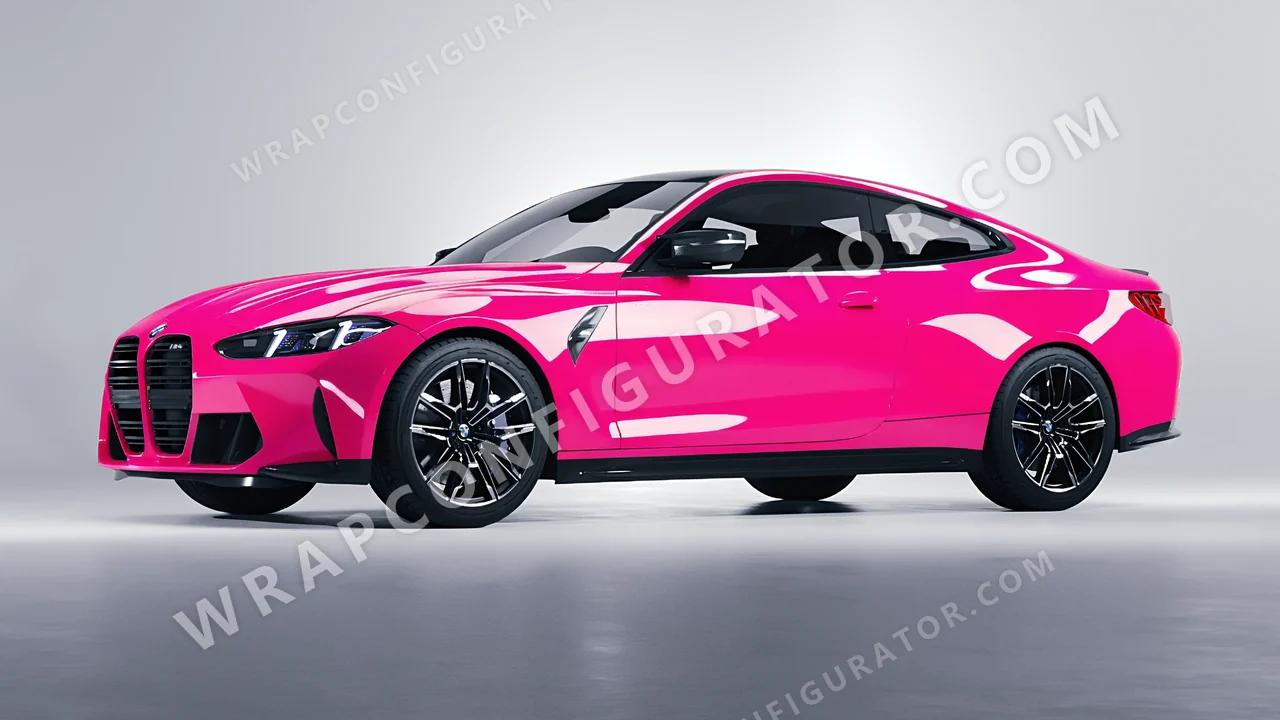 Pink BMW M4 Coupe 2024 wrapped in Inozetek Dynamic PPF Hot Pink DPPF941
