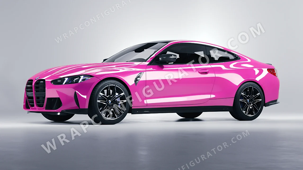 Pink BMW M4 Coupe 2024 wrapped in ORACAL Soft Pink 970RA-045G