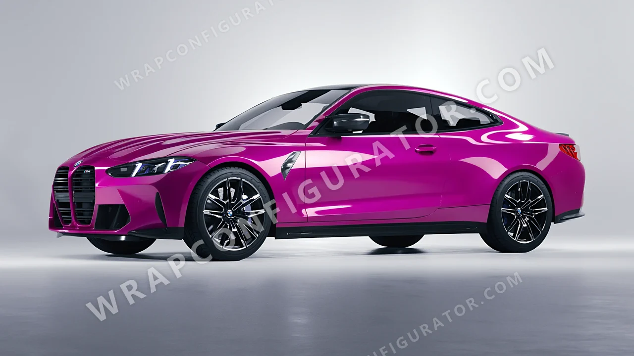 Pink BMW M4 Coupe 2024 wrapped in ORACAL Telemagenta 970RA-077G