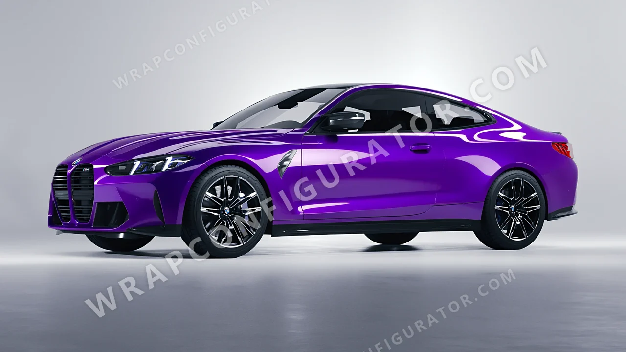 Purple BMW M4 Coupe 2024 wrapped in 3M Plum Explosion 2.0 HGP258