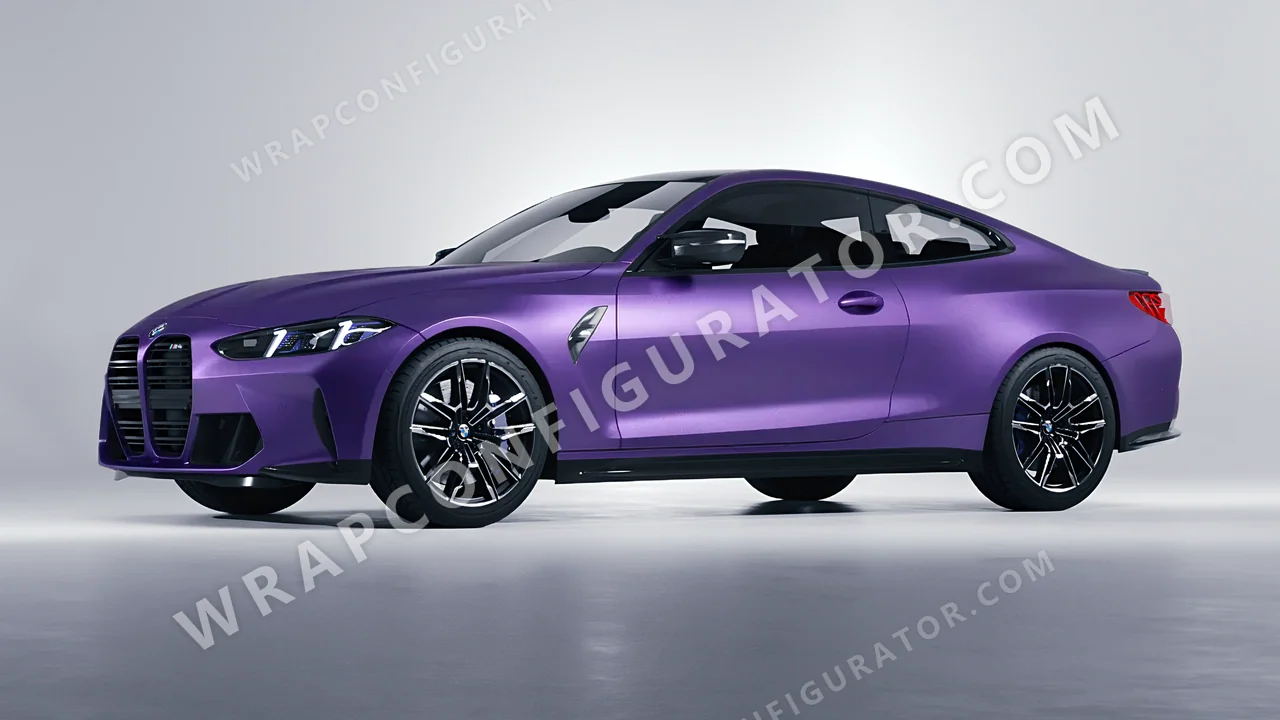 Purple BMW M4 Coupe 2024 wrapped in Avery Dennison Purple SW900-565-M