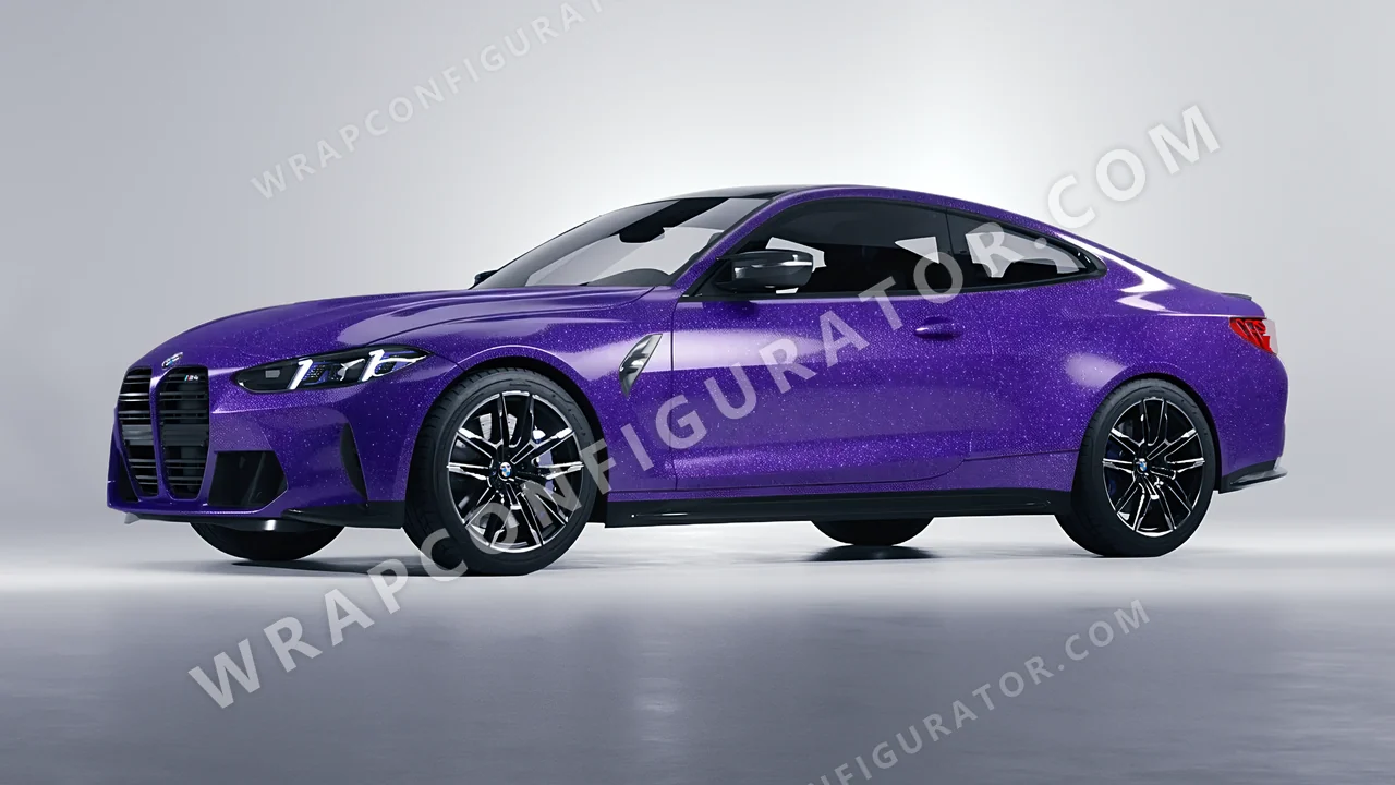 Purple BMW M4 Coupe 2024 wrapped in Avery Dennison Purple SW900-587-D