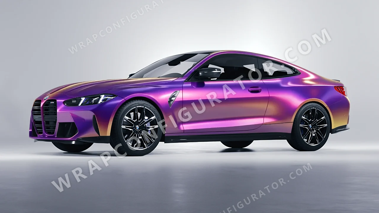 Purple BMW M4 Coupe 2024 wrapped in Colourshield PPF by HyperPro Afterglow Purple GB03-P