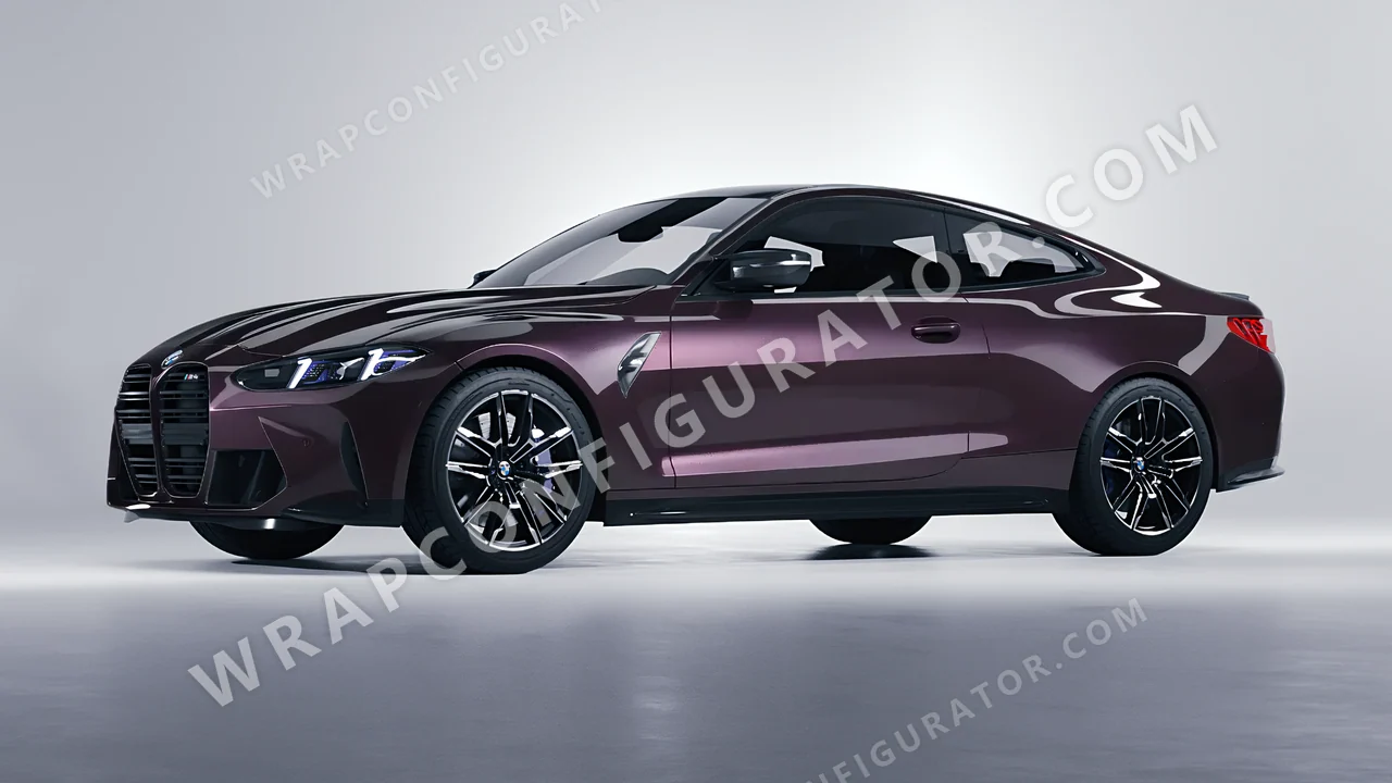 Purple BMW M4 Coupe 2024 wrapped in Colourshield PPF by HyperPro Faded Purple GAF57-P
