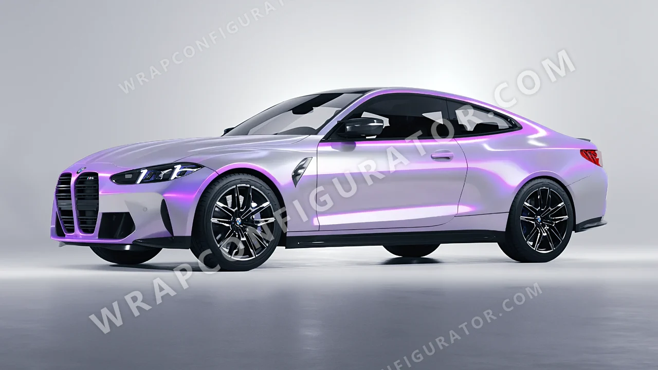 Purple BMW M4 Coupe 2024 wrapped in Colourshield PPF by HyperPro Gray Purple CGM07-P