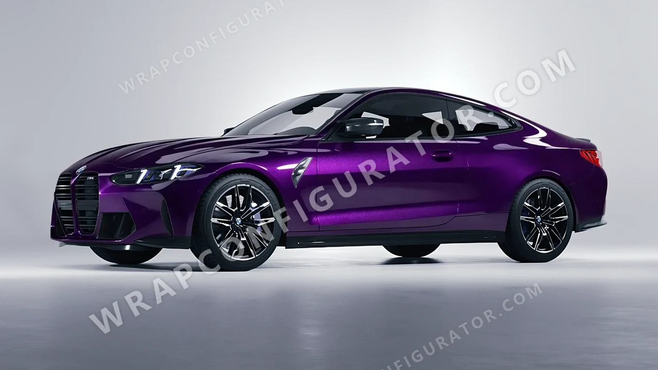 Purple BMW M4 Coupe 2024 wrapped in Colourshield PPF by HyperPro Midnight Purple HGM42-P