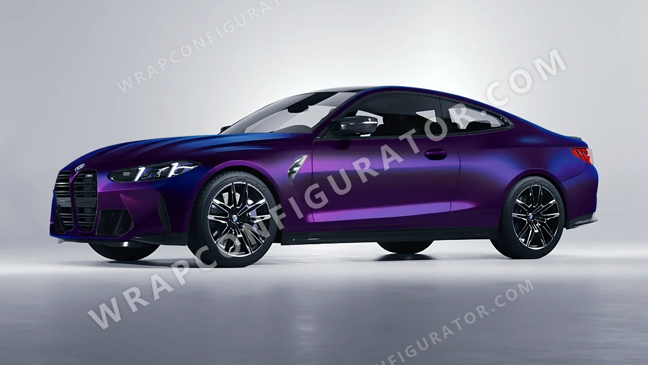 Purple BMW M4 Coupe 2024 wrapped in Colourshield PPF by HyperPro Midnight Purple MSF52-P
