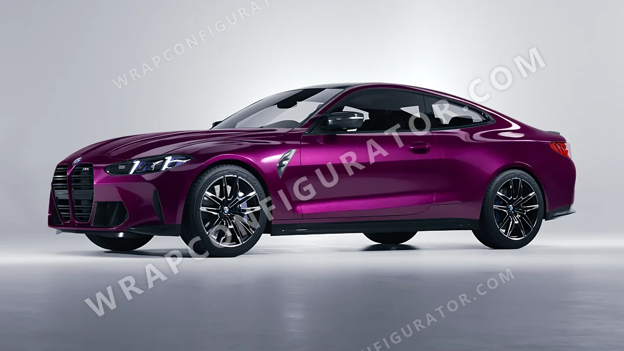 Purple BMW M4 Coupe 2024 wrapped in Colourshield PPF by HyperPro Mulberry Purple HGM80-P