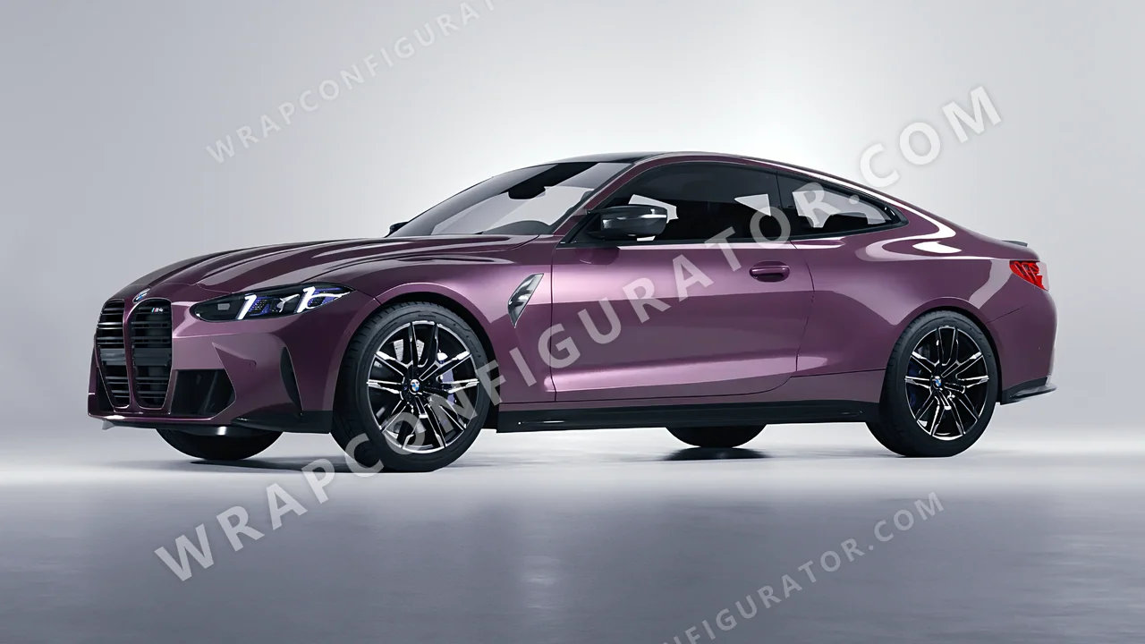 Purple BMW M4 Coupe 2024 wrapped in Colourshield PPF by HyperPro Smoke Purple GAF22-P