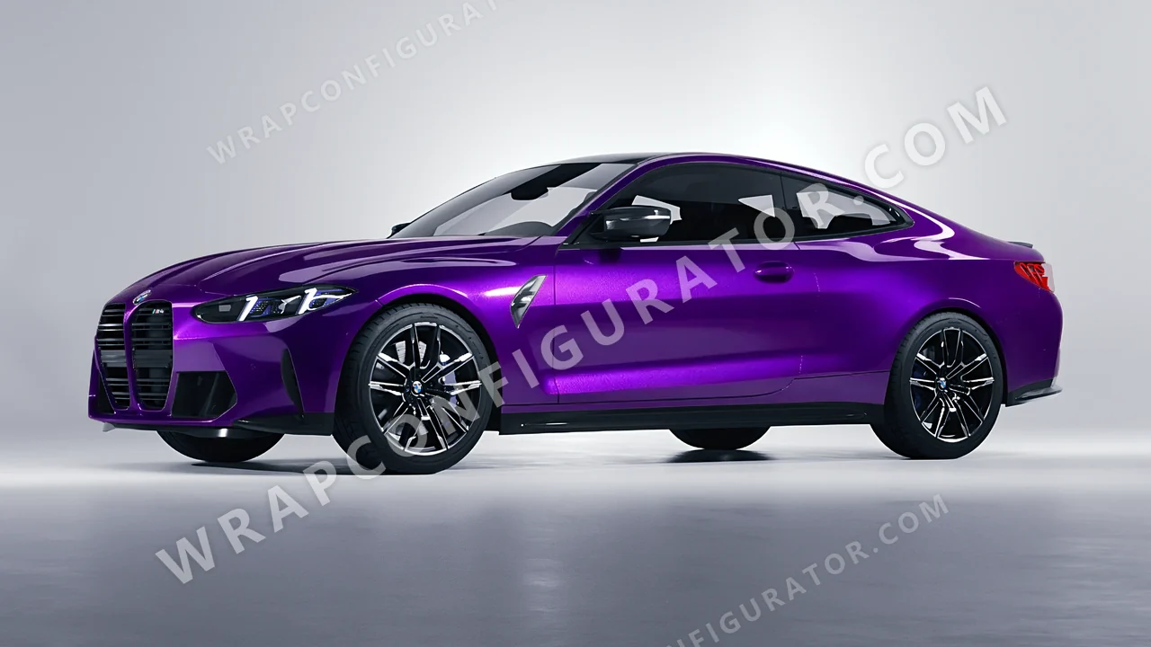 Purple BMW M4 Coupe 2024 wrapped in Colourshield PPF by HyperPro Velour Purple HGM78-P