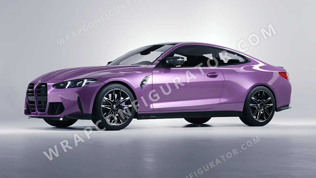 Purple BMW M4 Coupe 2024 wrapped in Colourshield PPF by HyperPro Wisteria Purple GAF50-P