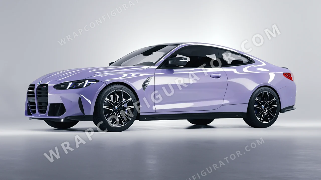 Purple BMW M4 Coupe 2024 wrapped in Inozetek Dynamic PPF Grey Violet DPPF938