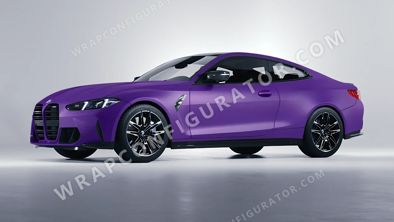 Purple BMW M4 Coupe 2024 wrapped in KPMF Absolute Matt Royal Amethyst K75803