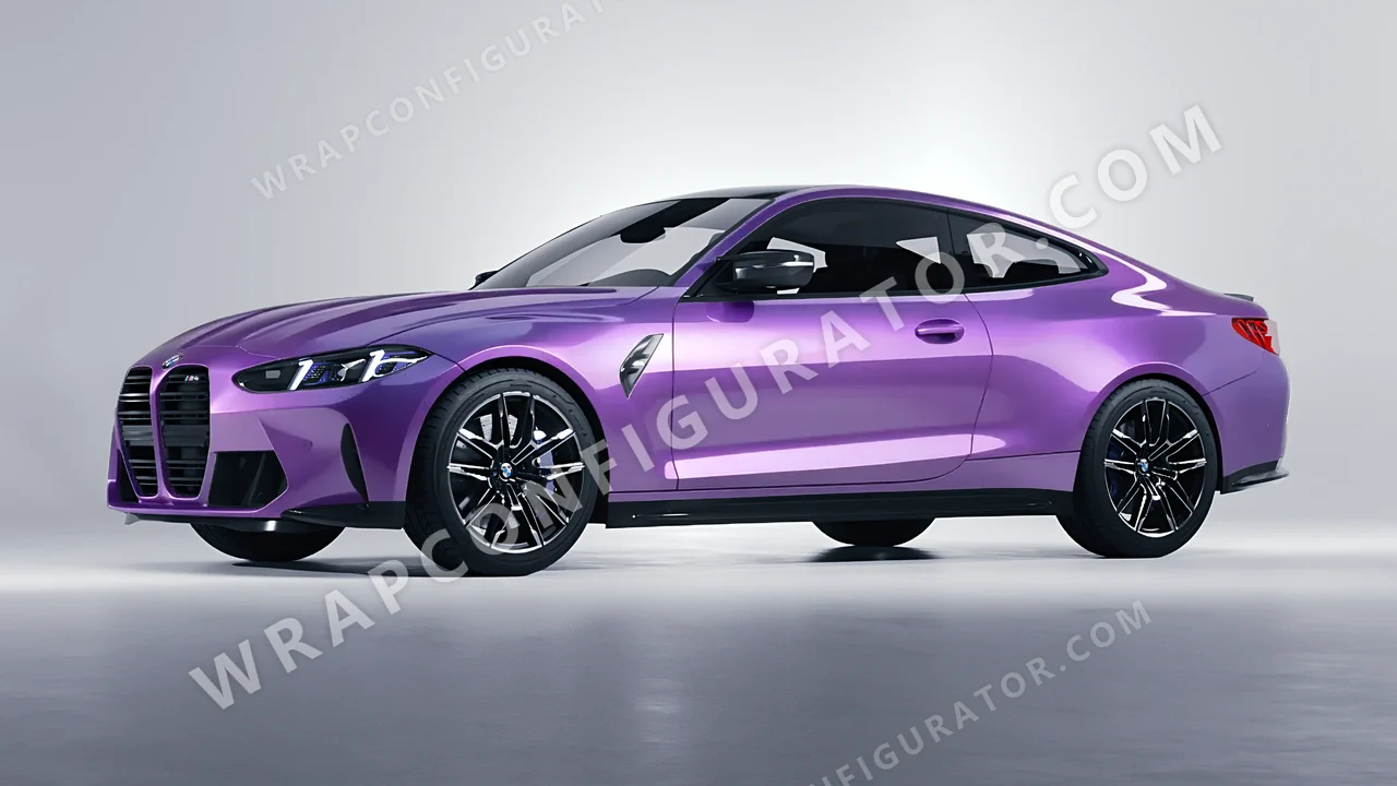 Purple BMW M4 Coupe 2024 wrapped in KPMF Violet Haze K75473