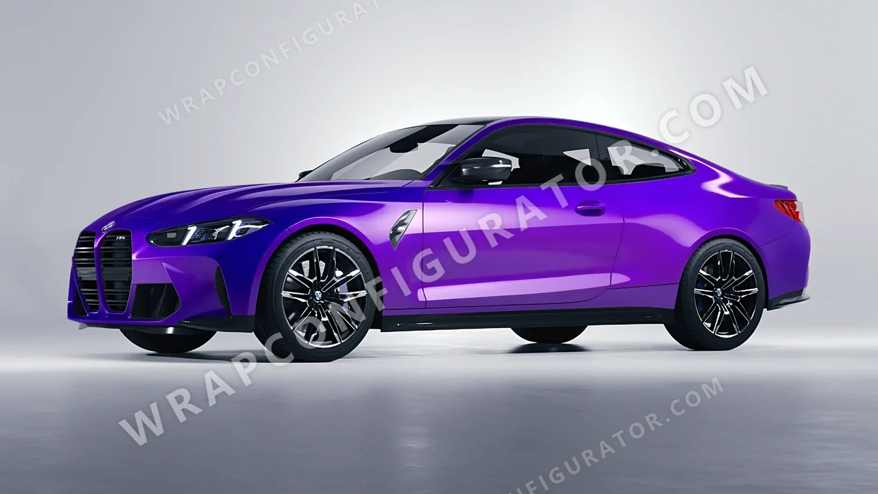 Purple BMW M4 Coupe 2024 wrapped in ORACAL Enchanted Violet 970RA-175G