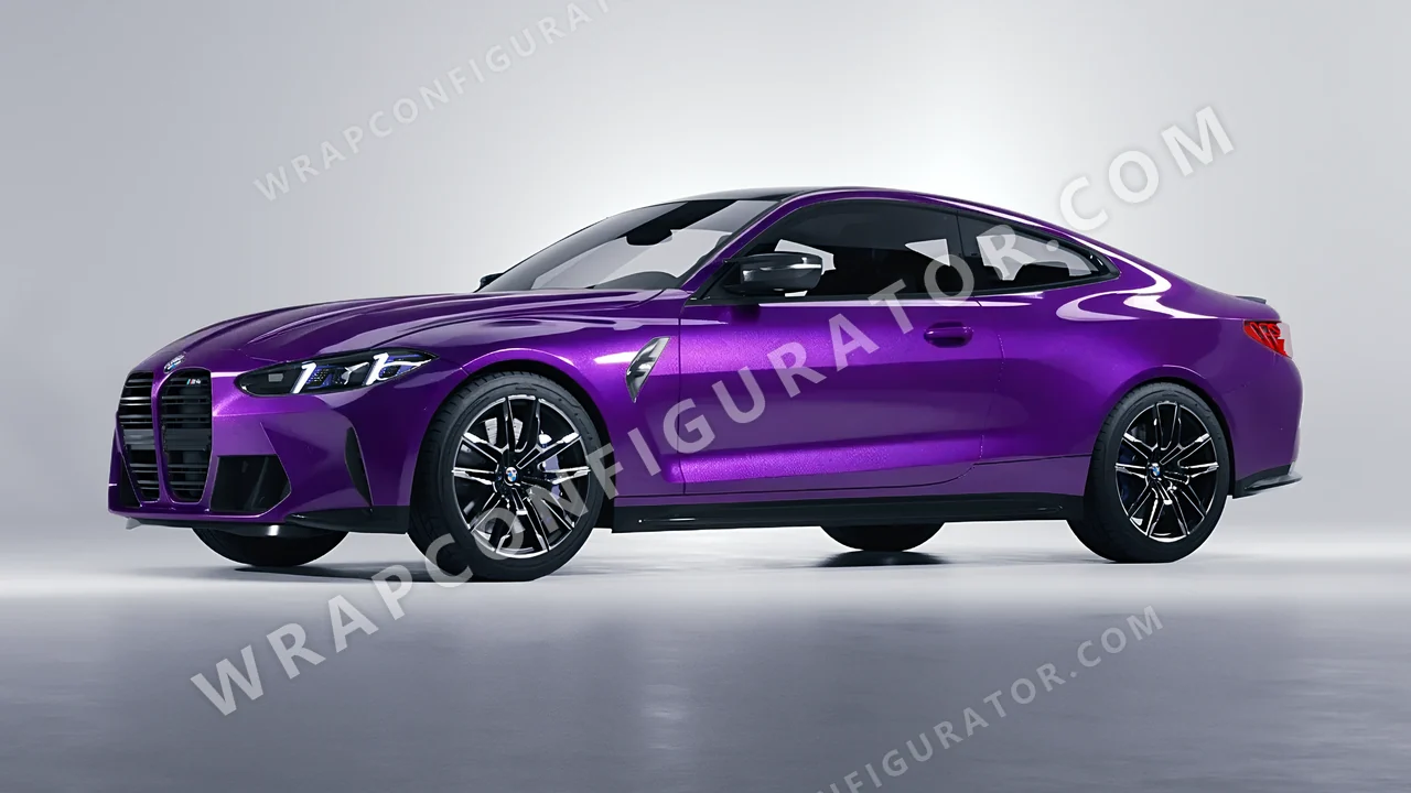 Purple BMW M4 Coupe 2024 wrapped in ORACAL Violet 970RA-406G