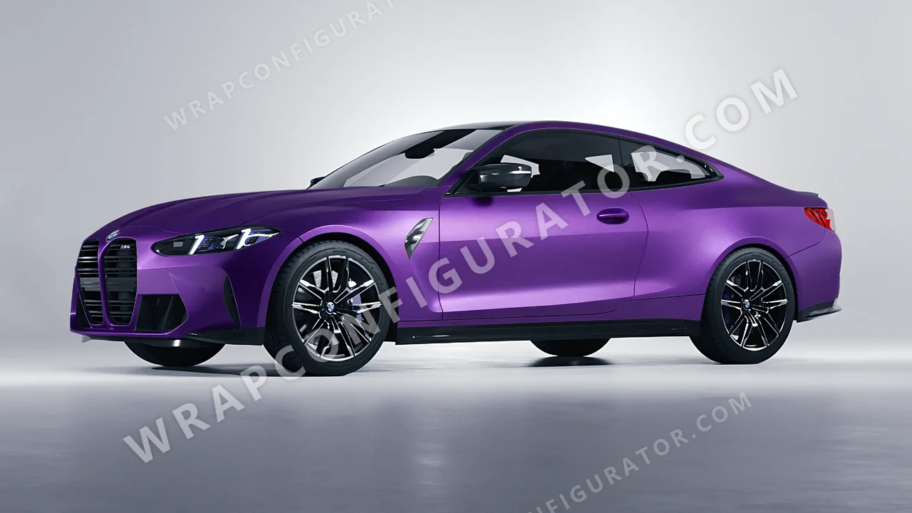 Purple BMW M4 Coupe 2024 wrapped in ORACAL Violet 970RA-406M