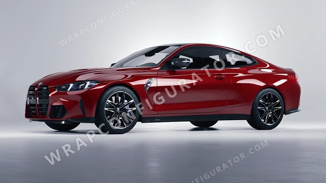 Red BMW M4 Coupe 2024 wrapped in 3M Gloss Dark Red G83