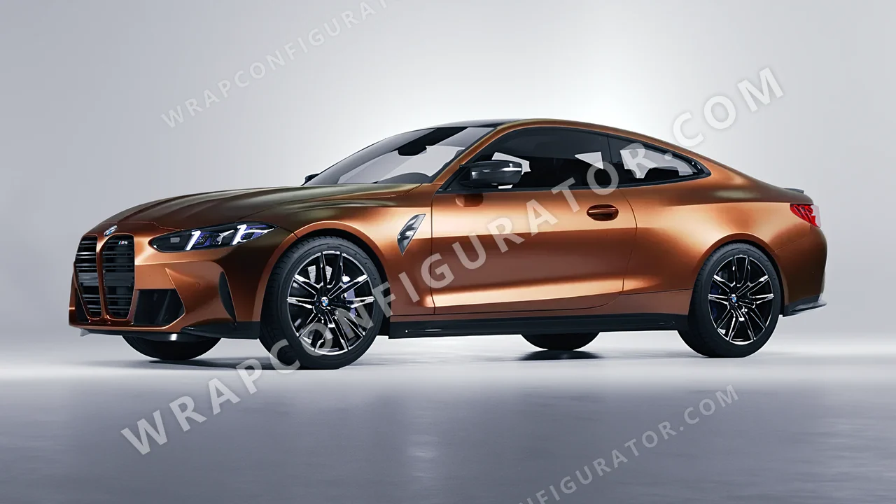 Red BMW M4 Coupe 2024 wrapped in 3M Satin Flip Volcanic Flare SP236