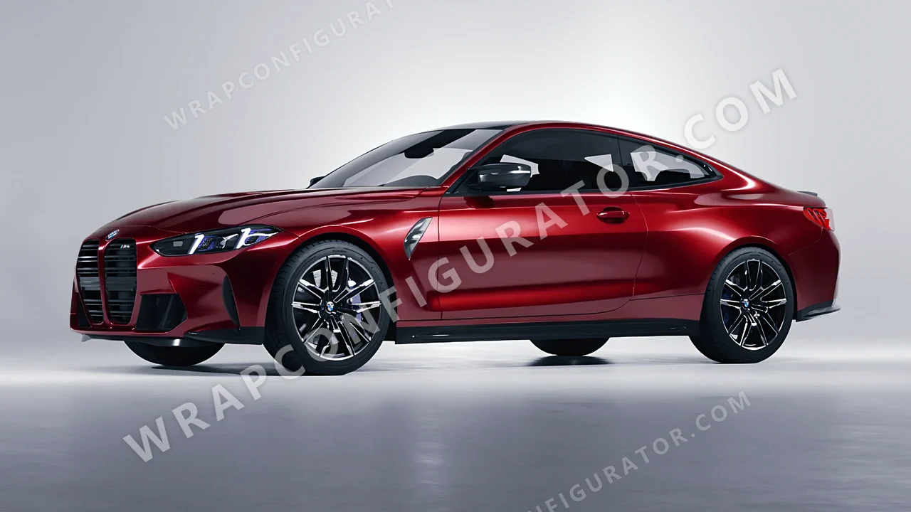 Red BMW M4 Coupe 2024 wrapped in Avery Dennison Gloss Passion Red SW900-448-S