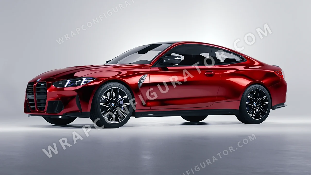 Red BMW M4 Coupe 2024 wrapped in Avery Dennison Red SF100-474-S