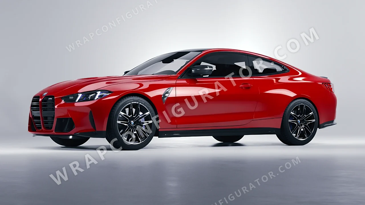 Red BMW M4 Coupe 2024 wrapped in Avery Dennison Red SW900-415-O