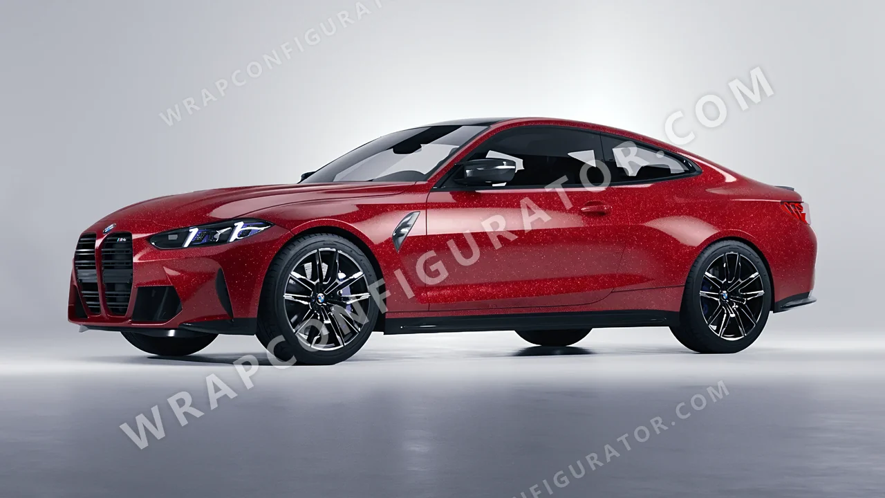 Red BMW M4 Coupe 2024 wrapped in Avery Dennison Red SW900-426-D