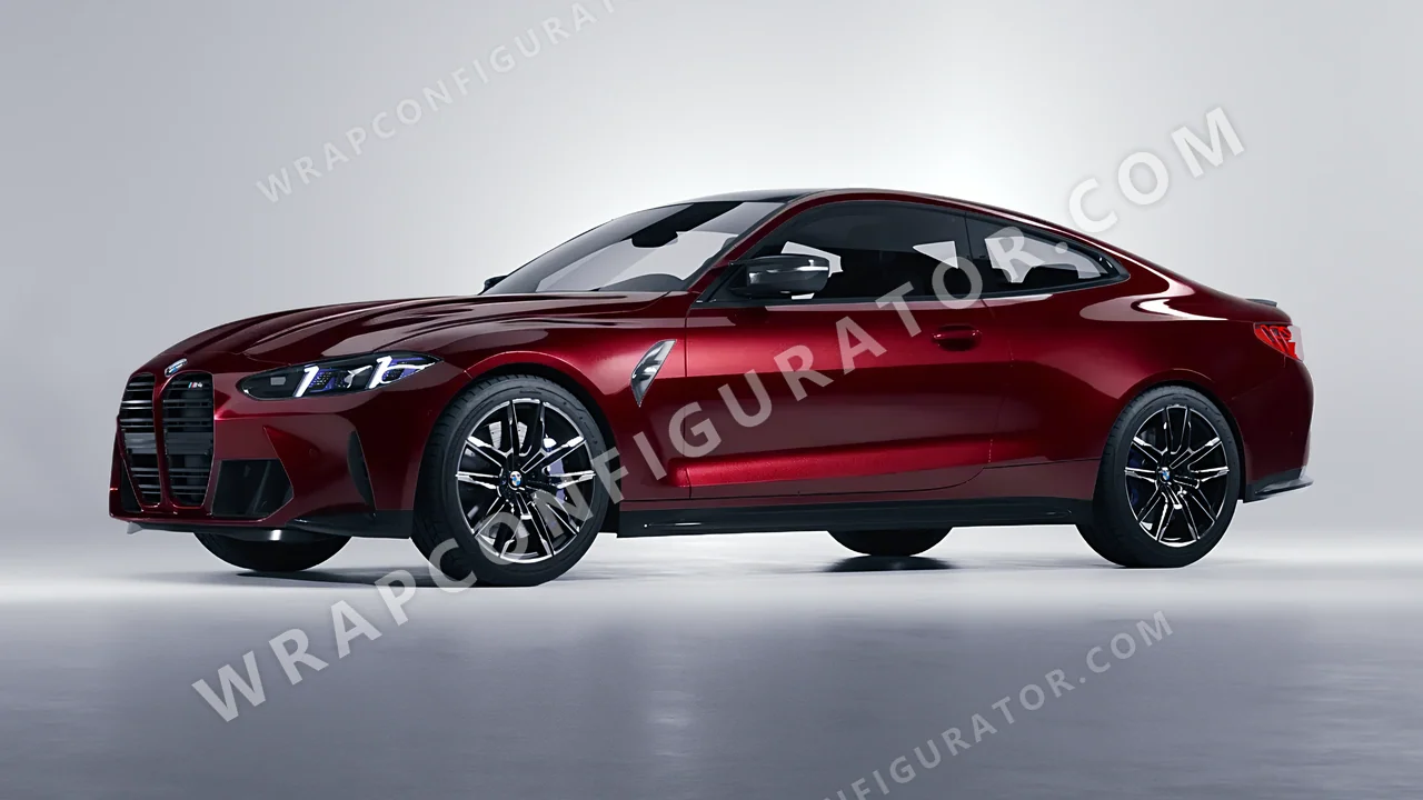 Red BMW M4 Coupe 2024 wrapped in Colourshield PPF by HyperPro Blood Red HGM75-P