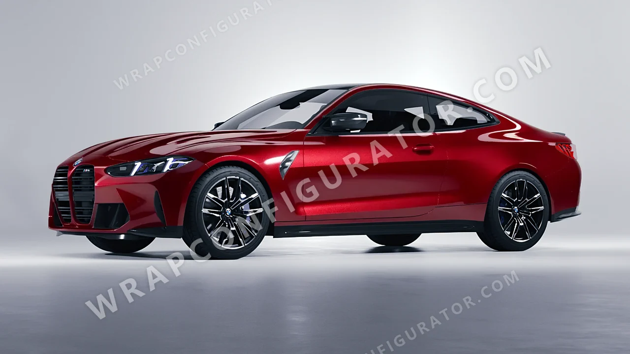 Red BMW M4 Coupe 2024 wrapped in Colourshield PPF by HyperPro Bright Red HGM34-P