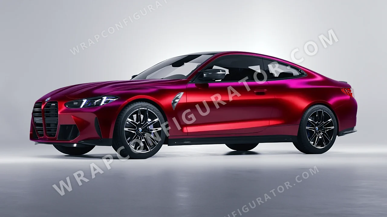Red BMW M4 Coupe 2024 wrapped in Colourshield PPF by HyperPro Ghost Red MSF28-P