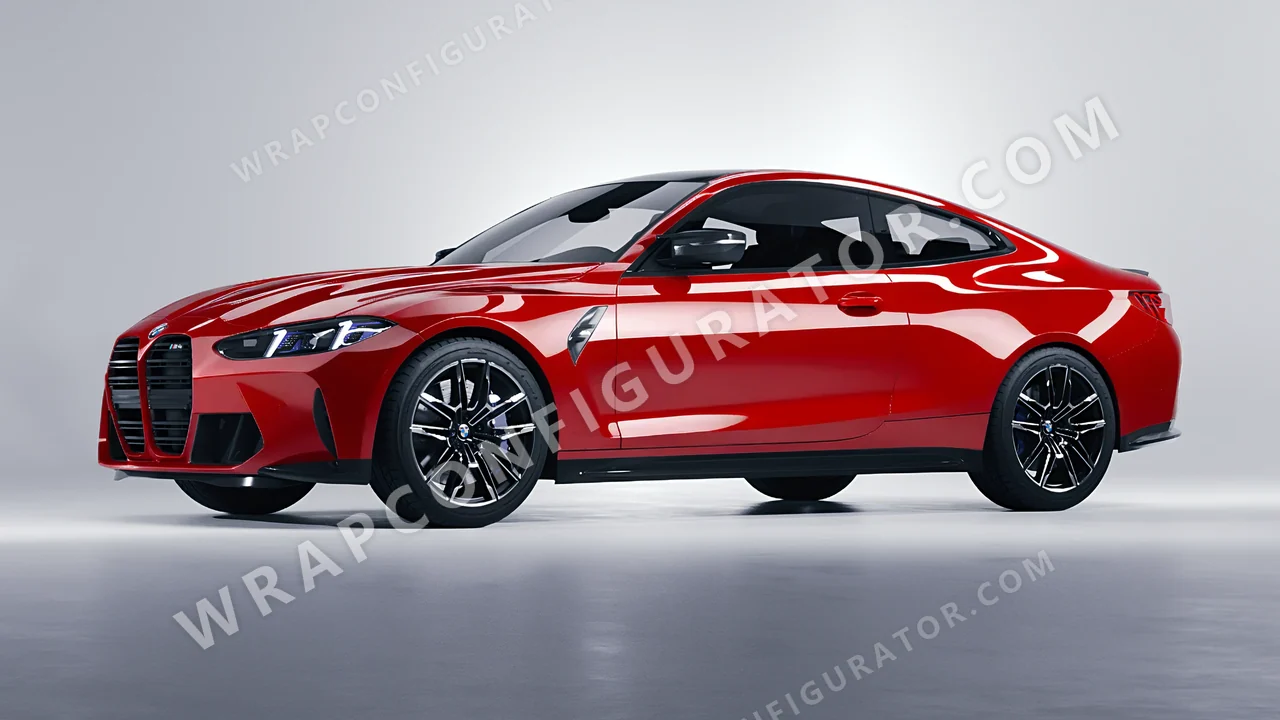 Red BMW M4 Coupe 2024 wrapped in Colourshield PPF by HyperPro Red HGF09-P