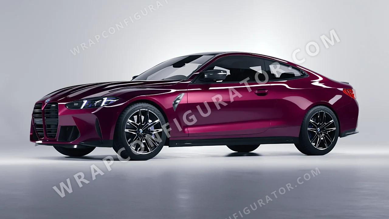 Red BMW M4 Coupe 2024 wrapped in Colourshield PPF by HyperPro Ruby Star HGF61-P