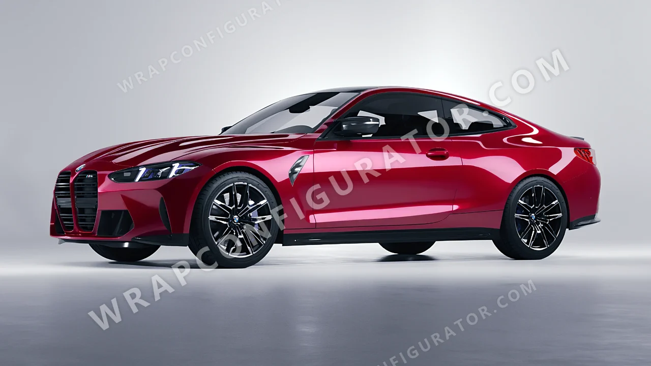 Red BMW M4 Coupe 2024 wrapped in Colourshield PPF by HyperPro Strawberry Red HGF48-P