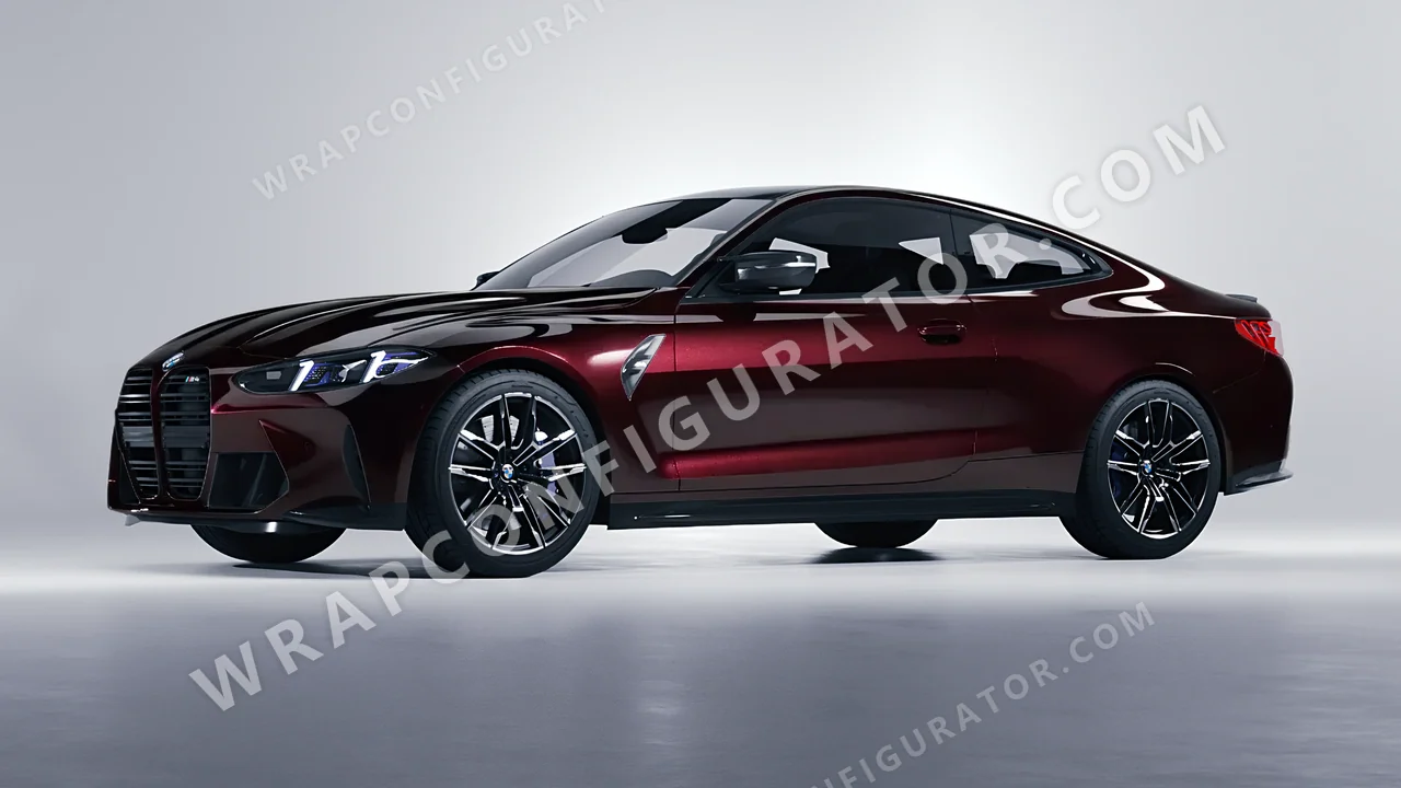 Red BMW M4 Coupe 2024 wrapped in Inozetek Dynamic PPF Black Cherry DPPF915