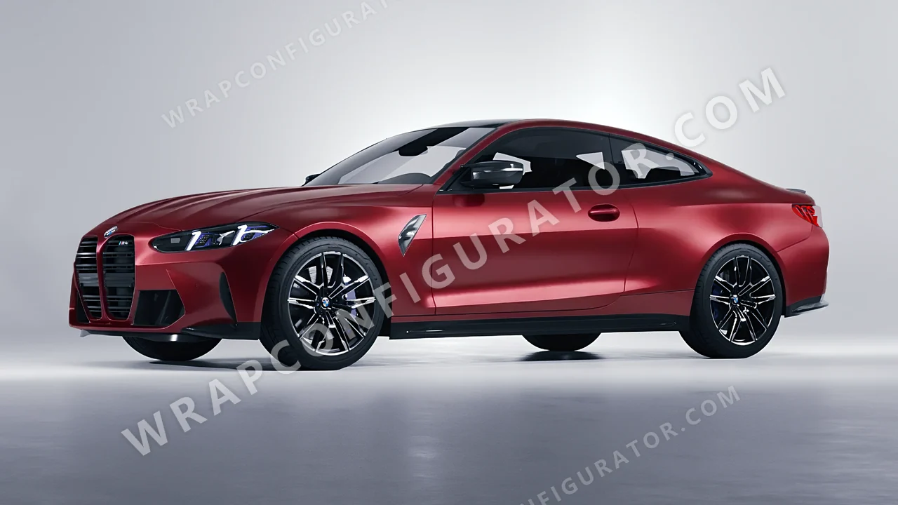 Red BMW M4 Coupe 2024 wrapped in Inozetek Dynamic PPF Blood Red DPPF806