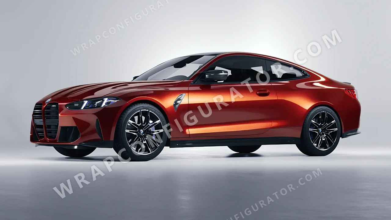 Red BMW M4 Coupe 2024 wrapped in Inozetek Dynamic PPF Dragons Blood Red DPPF711